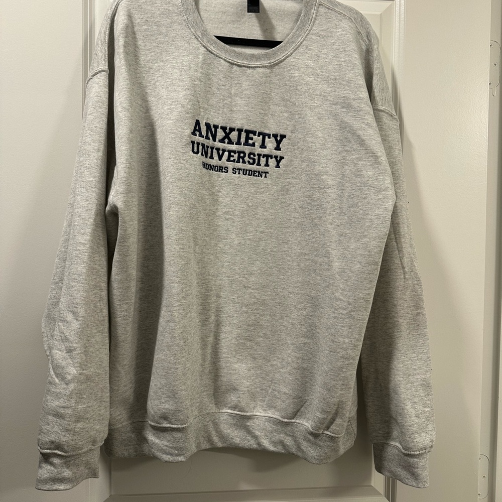 Gray Anxiety University Unisexz Sweater